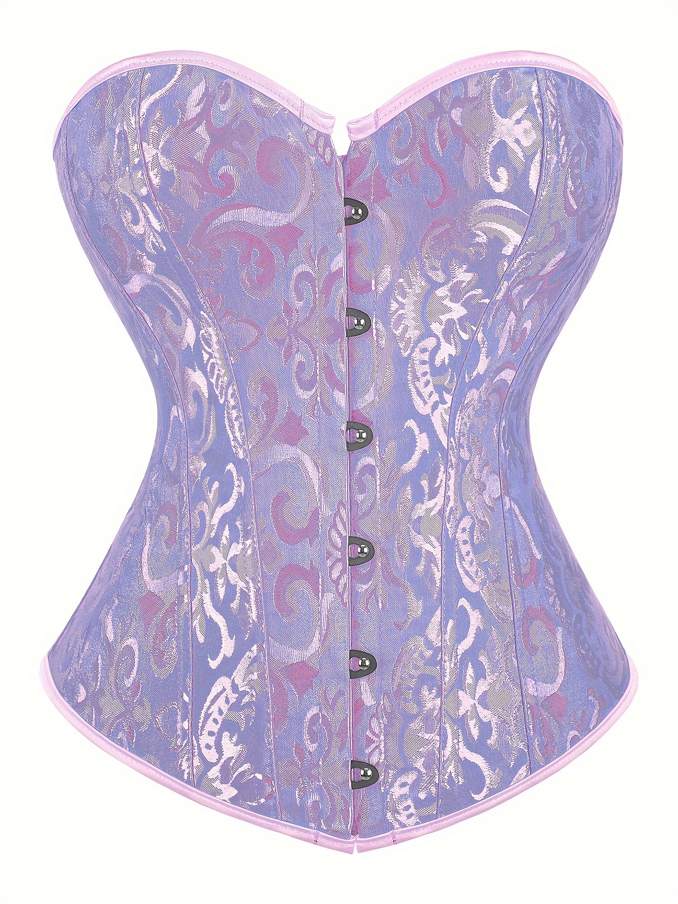 Jacquard floral bustier bra without straps, elegant straight-neck top with laces and curved hem, Women's clothing, Carnival