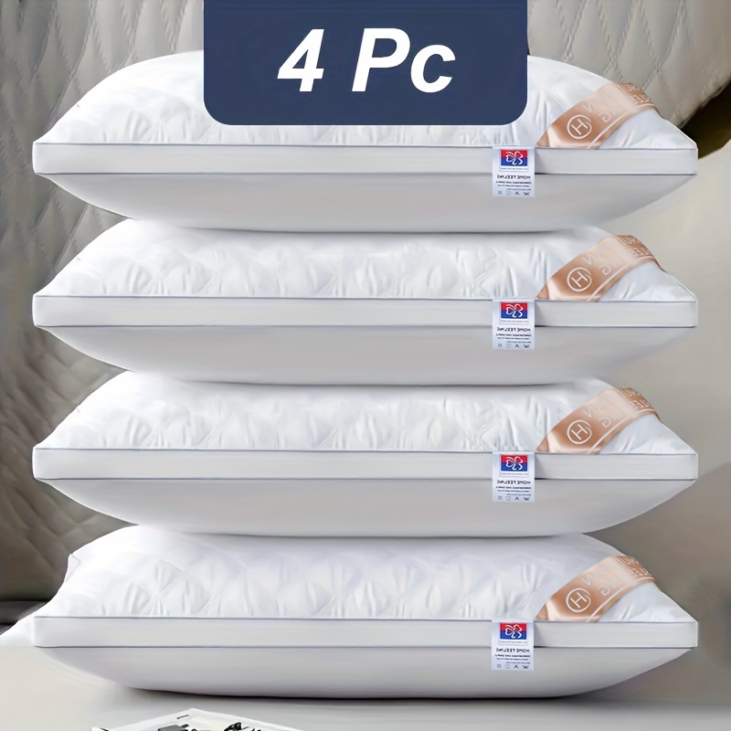 item picture 1pc/2pcs/4pcs Hotel-Style Quality Luxury Pillows for Sleeping (800G) Simple, Stylish, Elastic And Elegant, Suitable for Bedroom, Home, Living Room, Home Christmas Decor