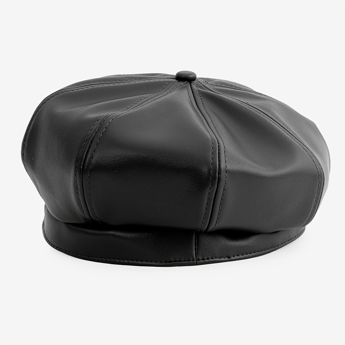 TEMU Adult Fashion Minimalist Pu Hat Without A Brim, A Retro Trendy Versatile Outdoor Hat Suitable For Everyday And Summer, Perfect As A Birthday Or