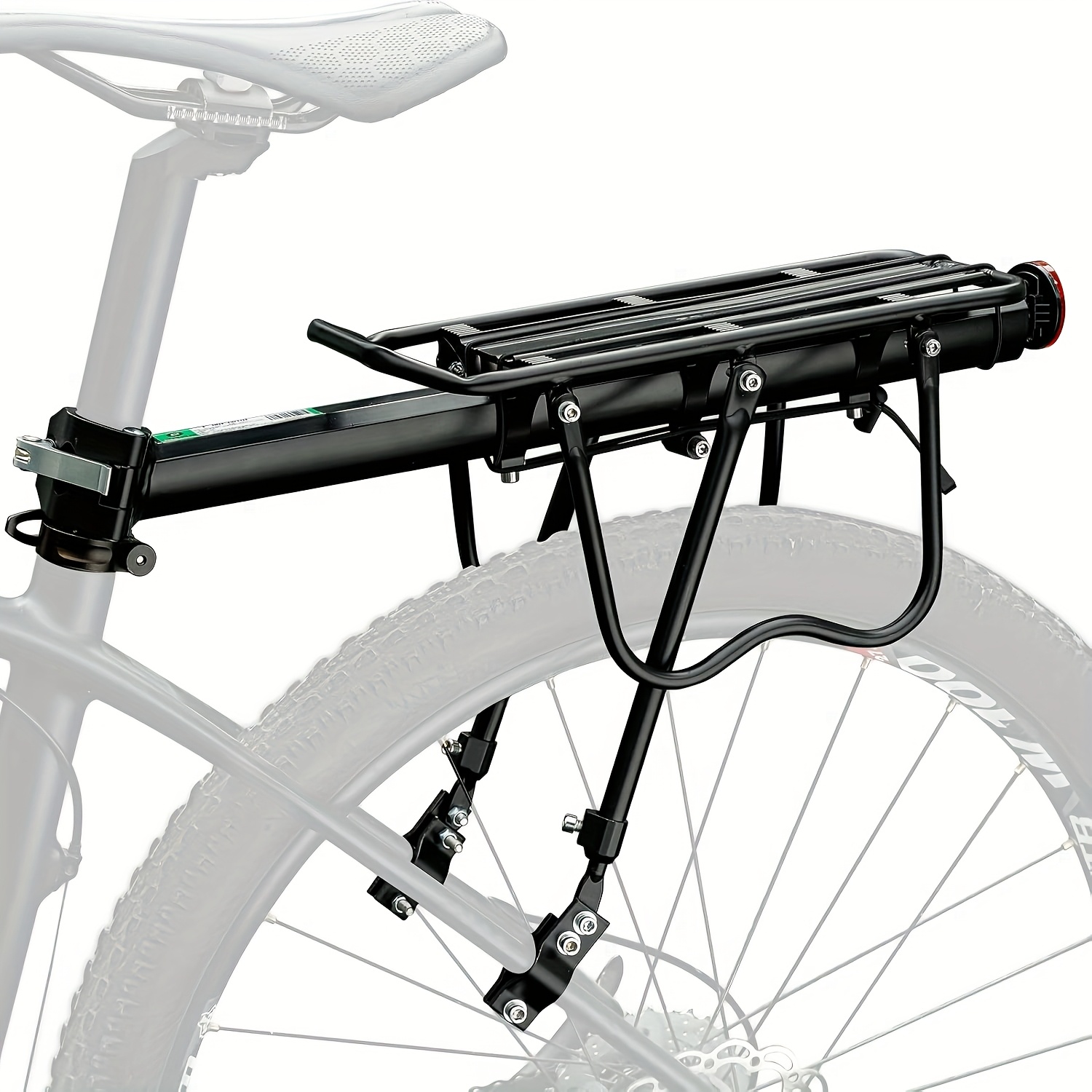 heavy duty aluminum quick release bike cargo rack 165lbs capacity adjustable foldable for mountain and road bikes fit   bike rack sleek black   sturdy construction