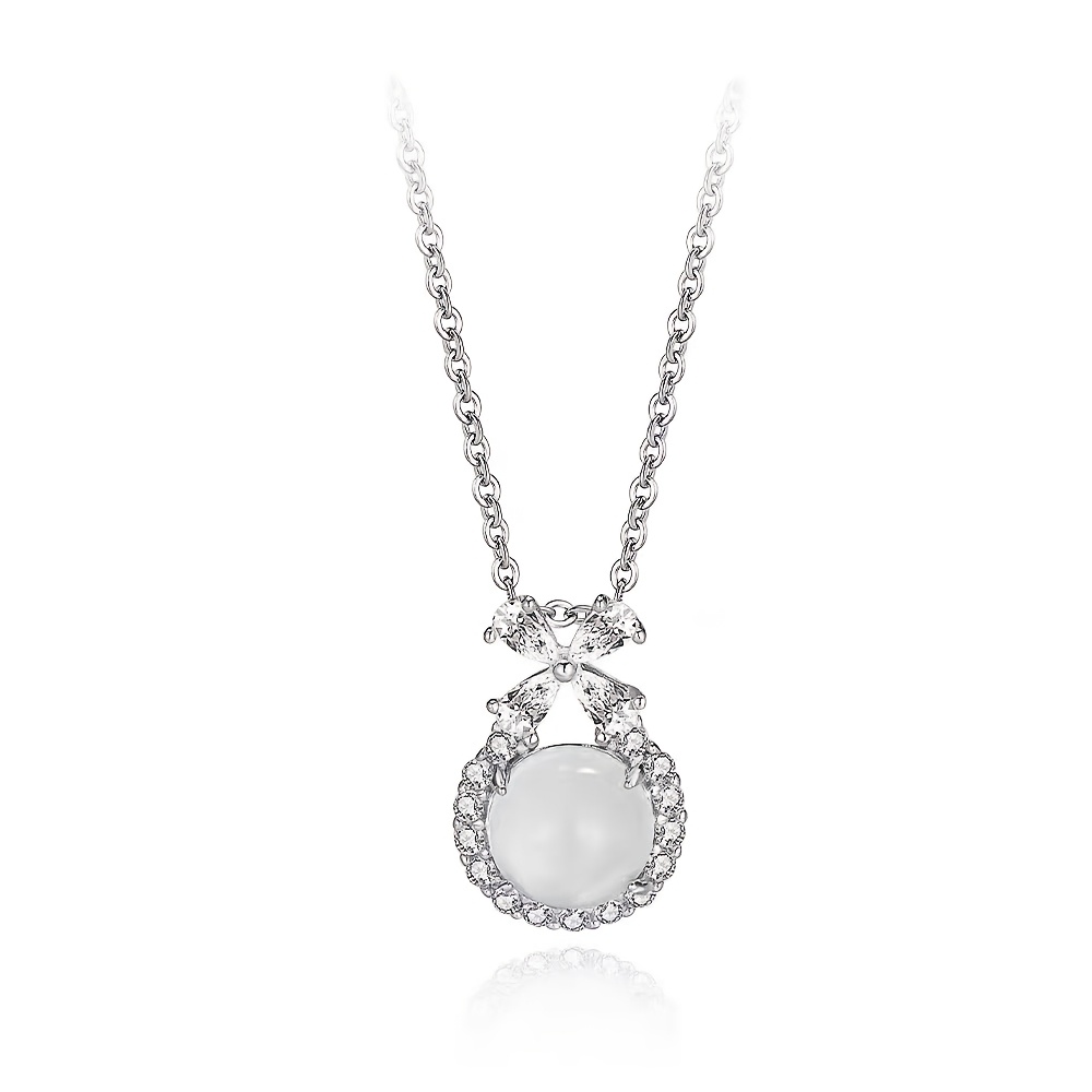 Minimalist Butterfly Style Bezel Necklace with Gemstones