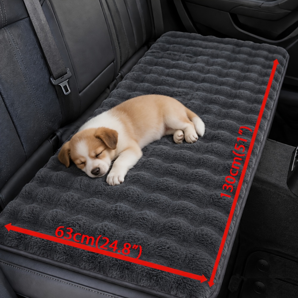 TEMU 1pc Pet Car Rear Seat Plush Cushion, Anti-slip Anti-scratch Anti-bite, Suitable For Suv, Sedan, Easy To Wash Machine Wash, Durable Dog Car ,