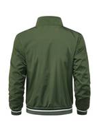 mens lightweight windbreaker jacket casual stand collar zip up outerwear with pockets solid color regular fit long sleeves non stretch fabric spring outerwear functional pockets