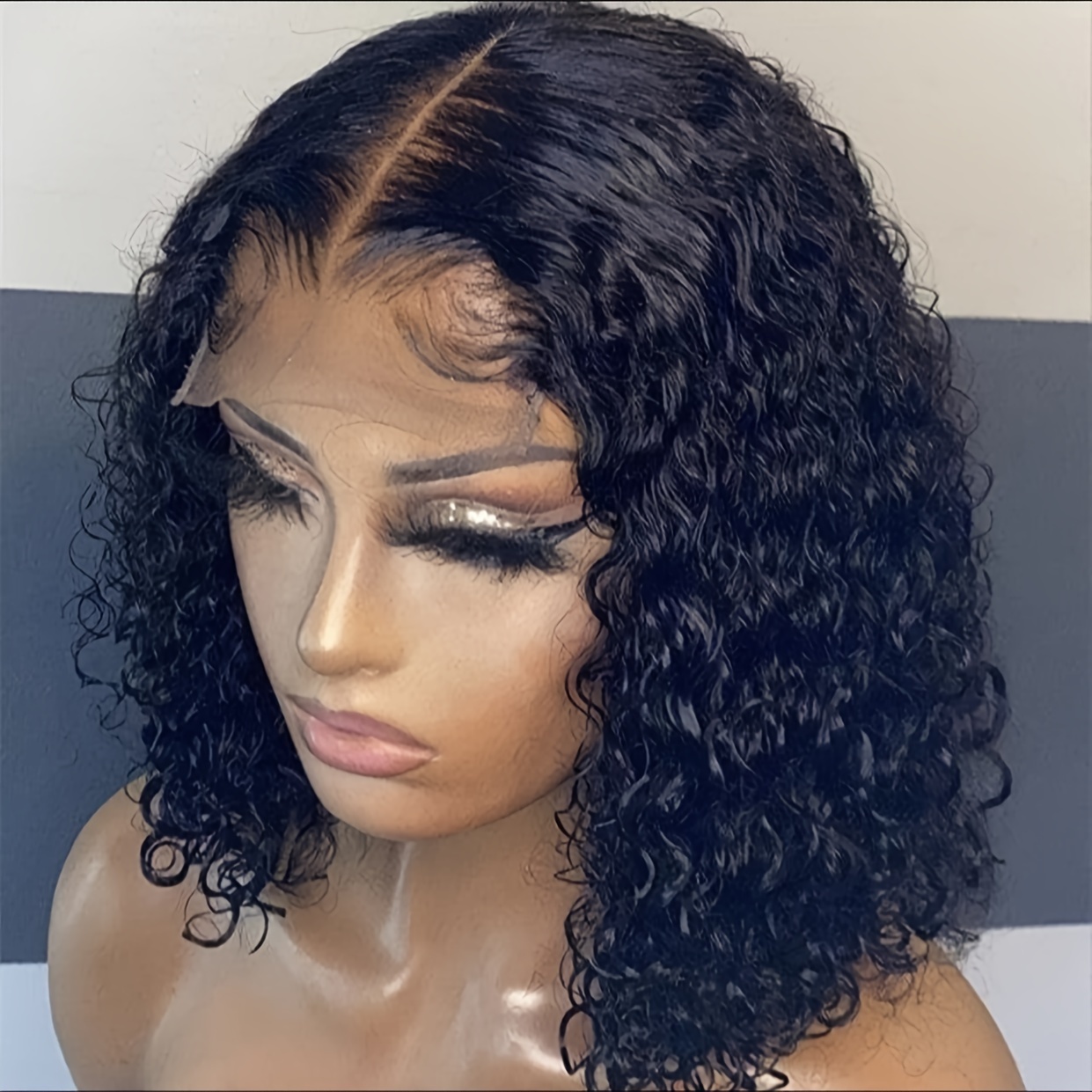 brazilian human hair wig water wave short bob with 4x4 lace front 150 density versatile for all women details 1