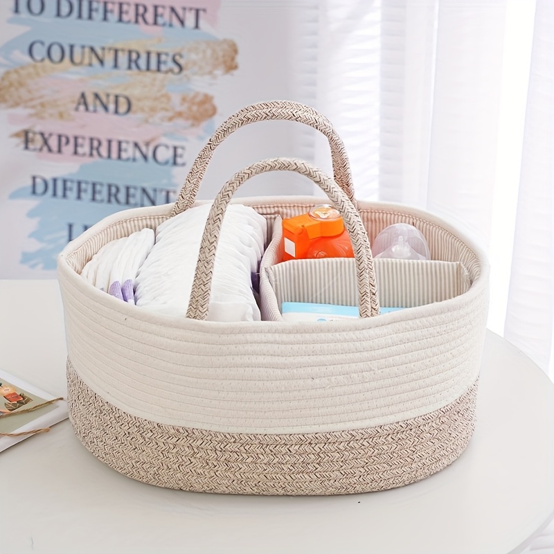 Large Multipurpose Wicker Storage Basket with Dividers