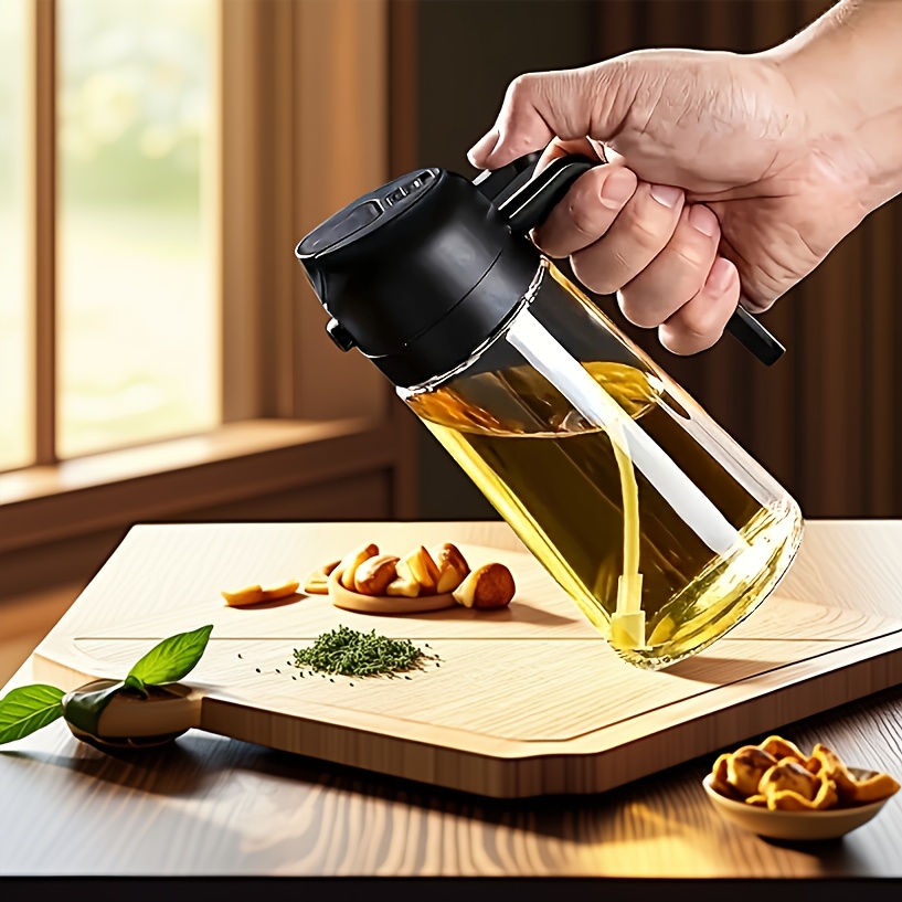 Image of Portable Oil Sprayer And Dispenser, 2-in-1 Olive Oil Sprayer And Pourer, Plastic Kitchen Oil Spray Bottle For Cooking, Grilling, Baking, Salad