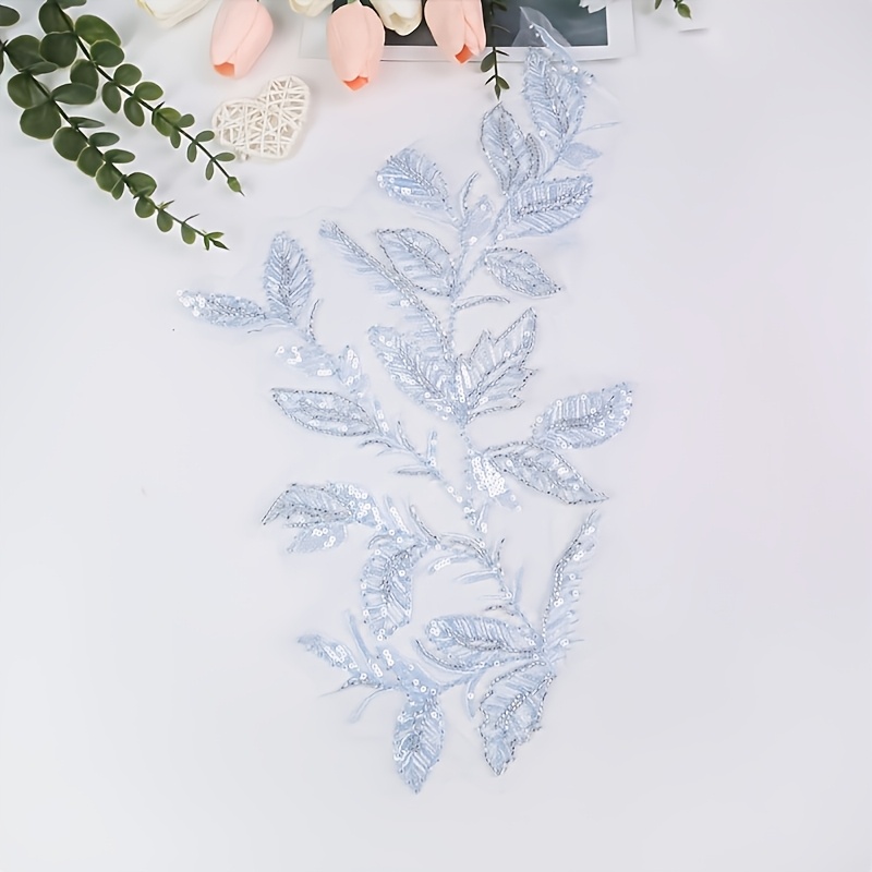 BNH5399 New Color Sequins Embroidered Leaves for Dresses