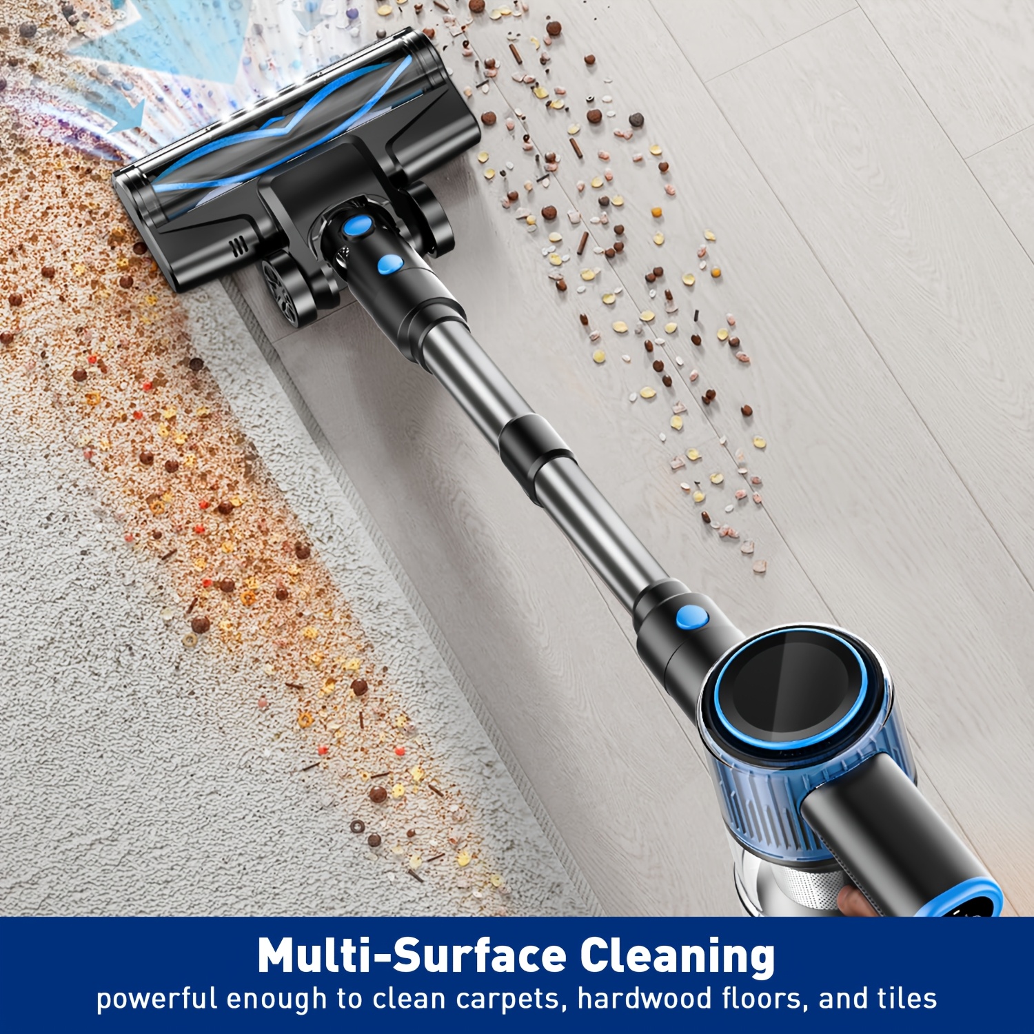 Cordless Vacuum Cleaner with Anti-Tangle Floor Brush