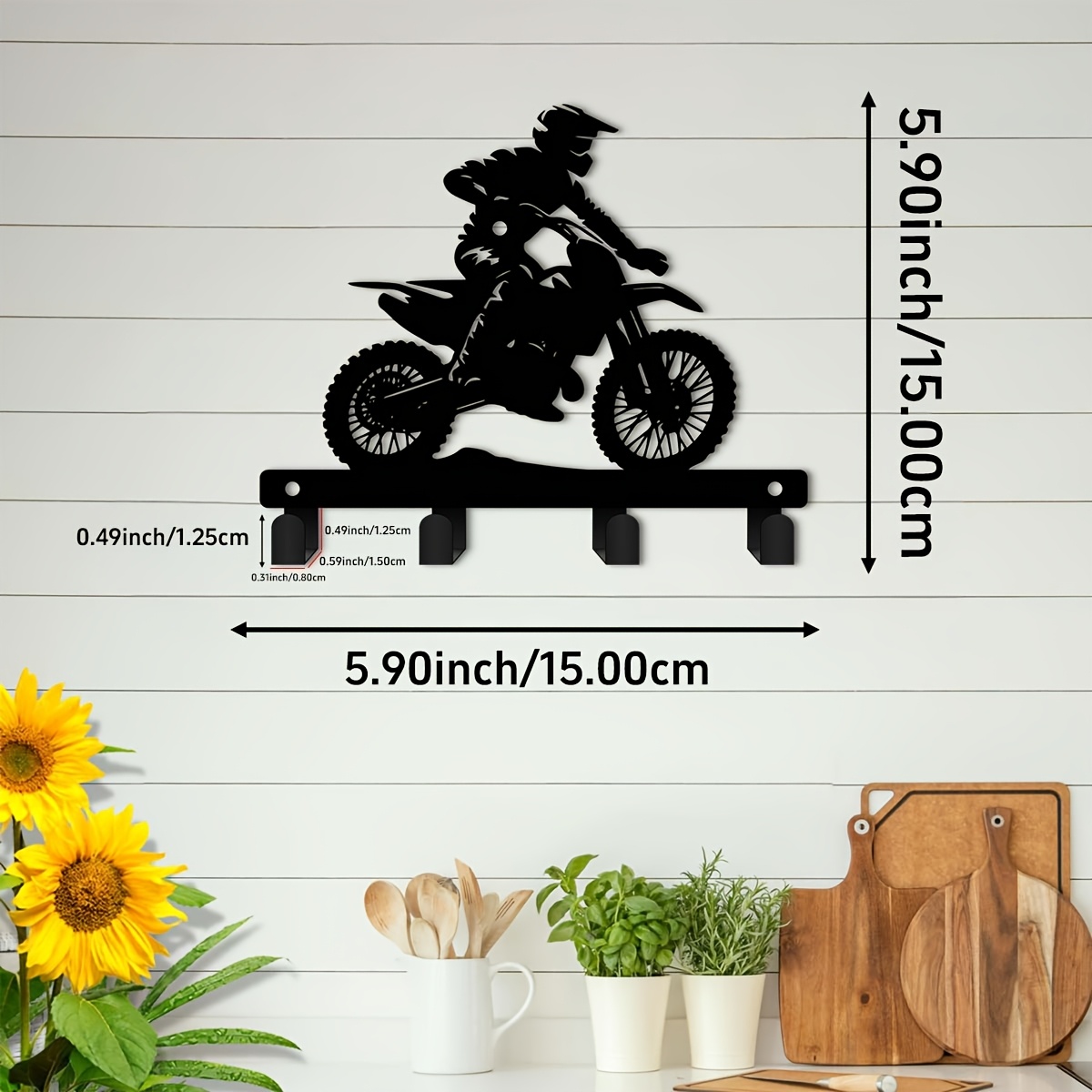TEMU 1pc Metal Motorcycle Key Holder, A Metal Hook For Hanging Keys And Hat Ribbons At . Perfect For Decorating Office, Kitchen, And Bathroom Walls,
