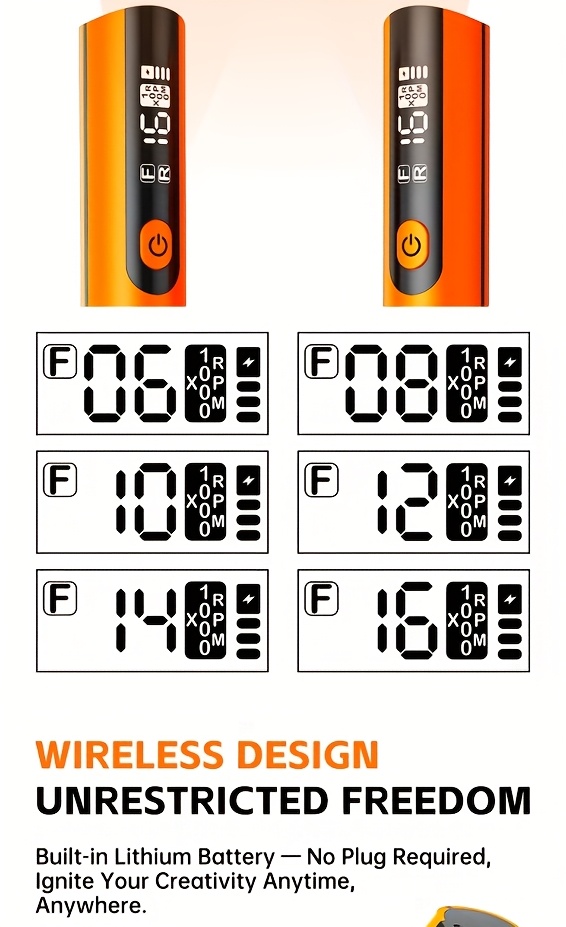 lcd wireless rotating device 6 speed adjustable speed usb quiet fan with   heat dissipation led work light professional for polishing drilling and carving Product details 6