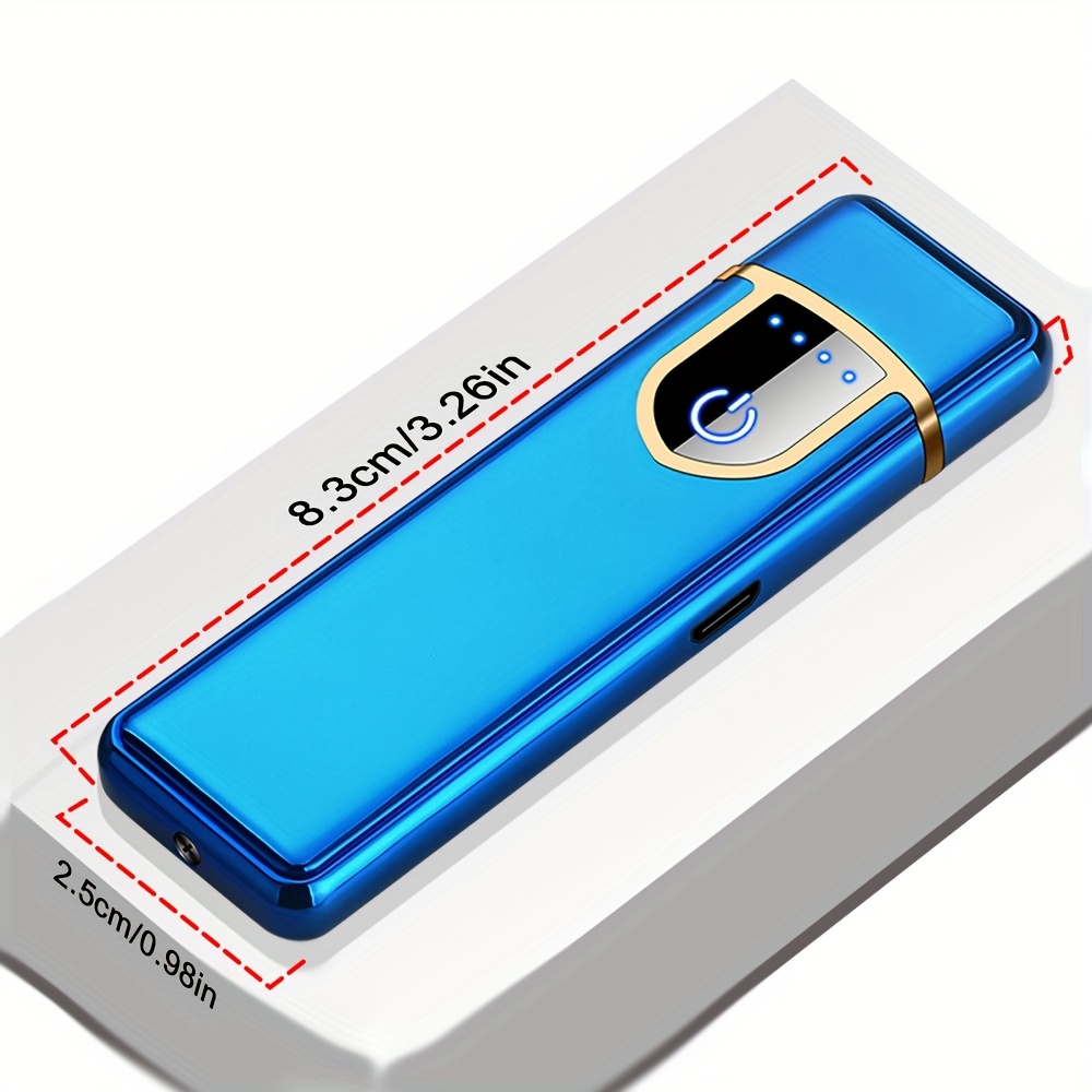3pcs Electric Lighter, Electronic Lighter, Double-Sided Tungsten Coil, USB Rechargeable Windproof Flameless Plasma Lighter, Cigarette Candle for Survival Camping BBQ, Golden + Blue + Black