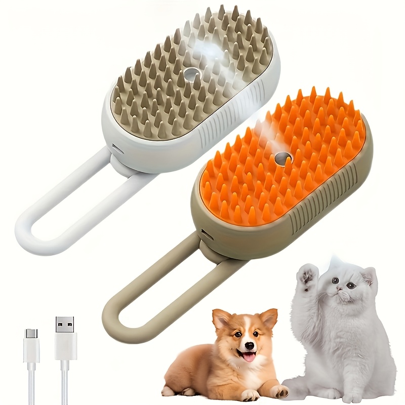 3-in-1 Self-Cleaning Pet Grooming Brush with Steam Spray for Cats Dogs Shedding Control (2026 New Model)