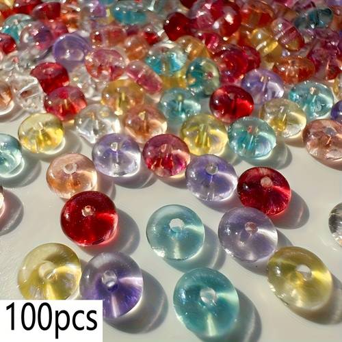 beads vibrant flat round random mixed color loose beads jewelry making additions and craft projects supplies christmas gift new years gift valentines day gift party supplies