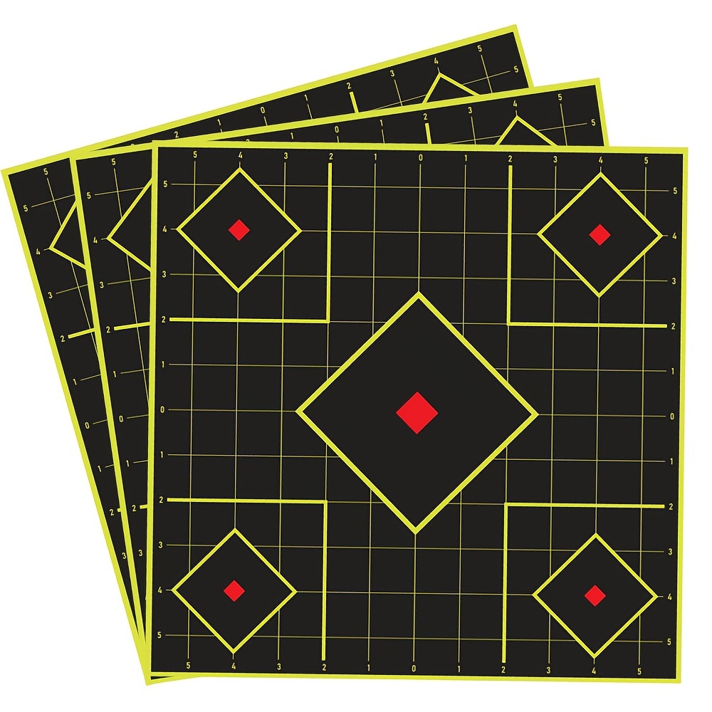 

12"x12" Sight In - Instantly See Your Shots Bright Yellow Impact! - Hunting Practice Targets - Paper Material