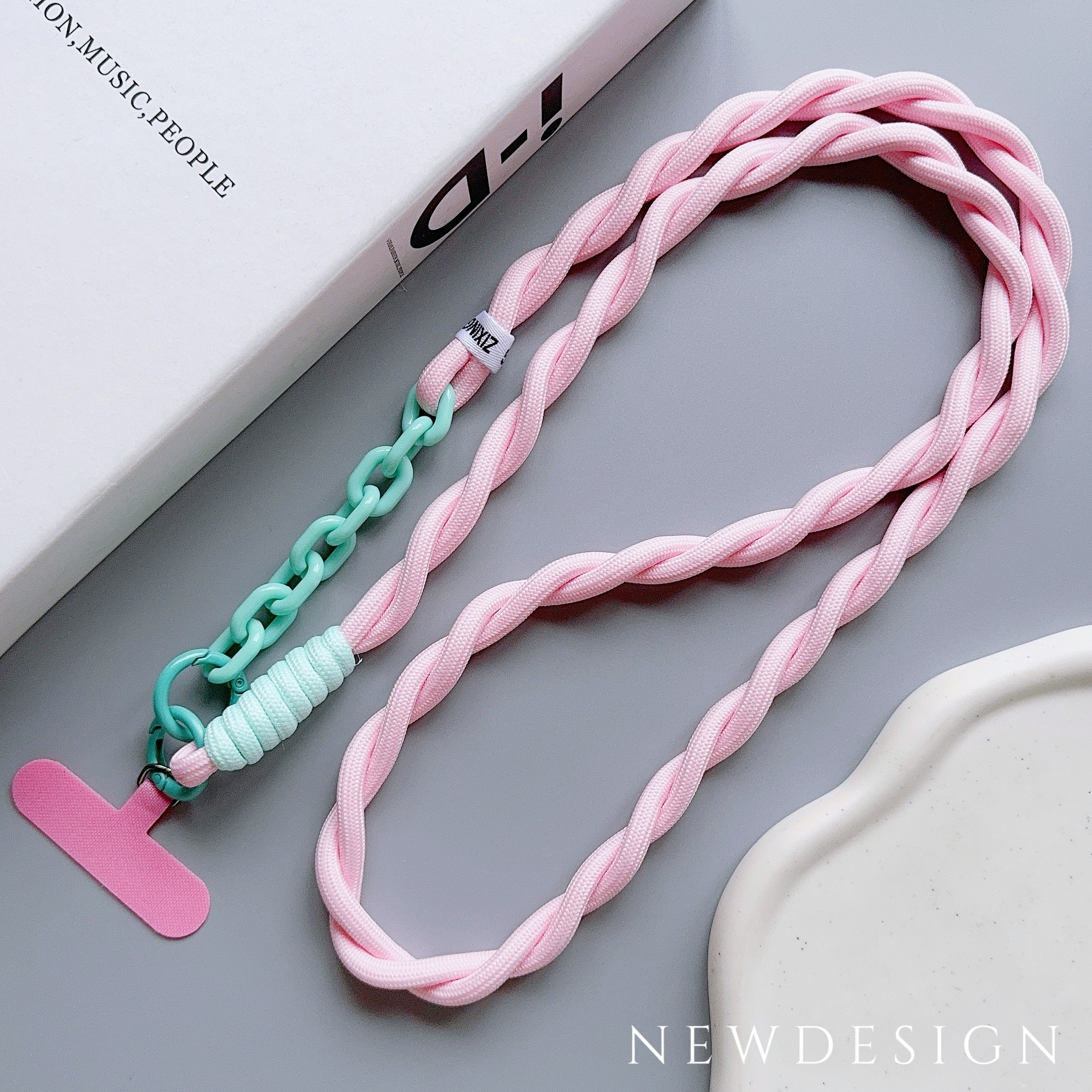 E-shop Niedliche Handy-Umhängeband, Outdoor-Acryl-Crossbody-Schultertasche mit Karten-Halsband, Clip-On -Verlust-Handgelenkschlaufe, zufällige Farbe