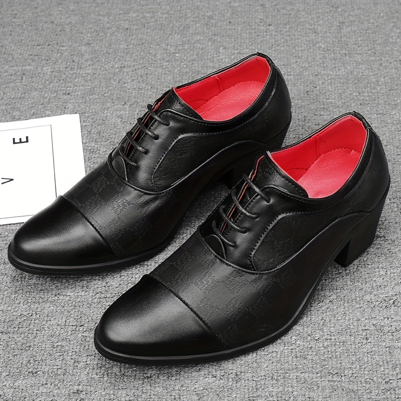 mens fashion high heels dress shoes business pointed toe Temu