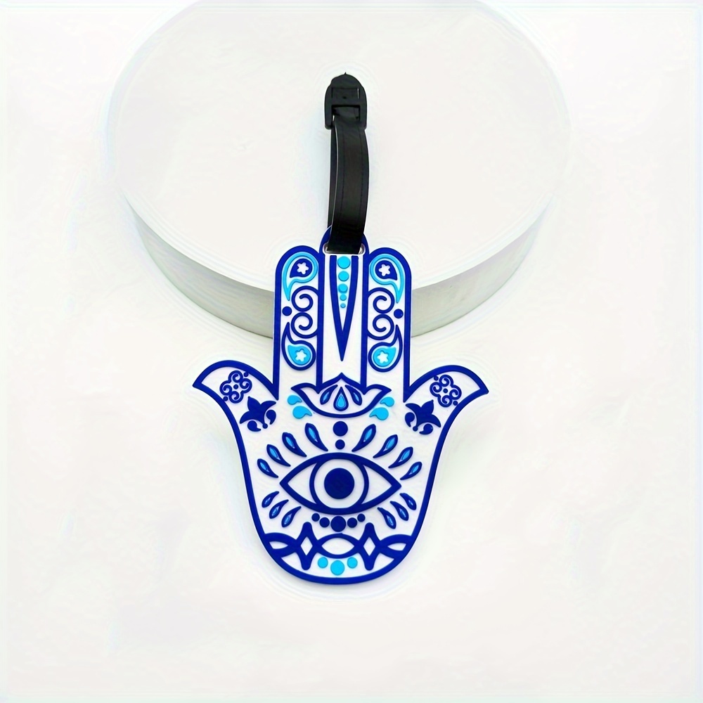 Image of 1pc Blue Day Style Luggage Tag Pendant Hanging Tag Airport Anti-loss Id Card Outdoor Travel Essential Unisex