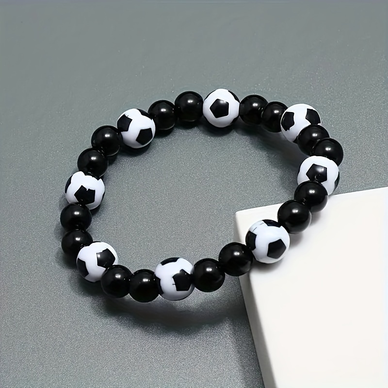 

1pc Cool Football Fan Bracelet, Fashion Simple Jewelry Commemorative Gift, For Men