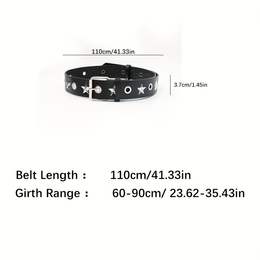 Punk Style Studded Women's Belt Faux Leather Hollow Out Decorative