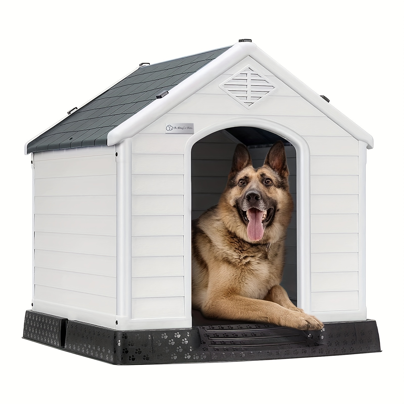 

Ofika Large Dog House Outdoor Indoor, Insulated Plastic Dog House For Small Medium Large Dogs, Durable Waterproof Dog House With Air Vents And Elevated Floor, Ventilate & Easy Clean, Assemble