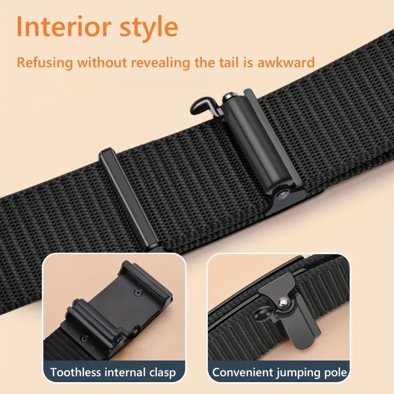 Men's Canvas Deer Head Pattern Belt Automatic Buckle Business Style