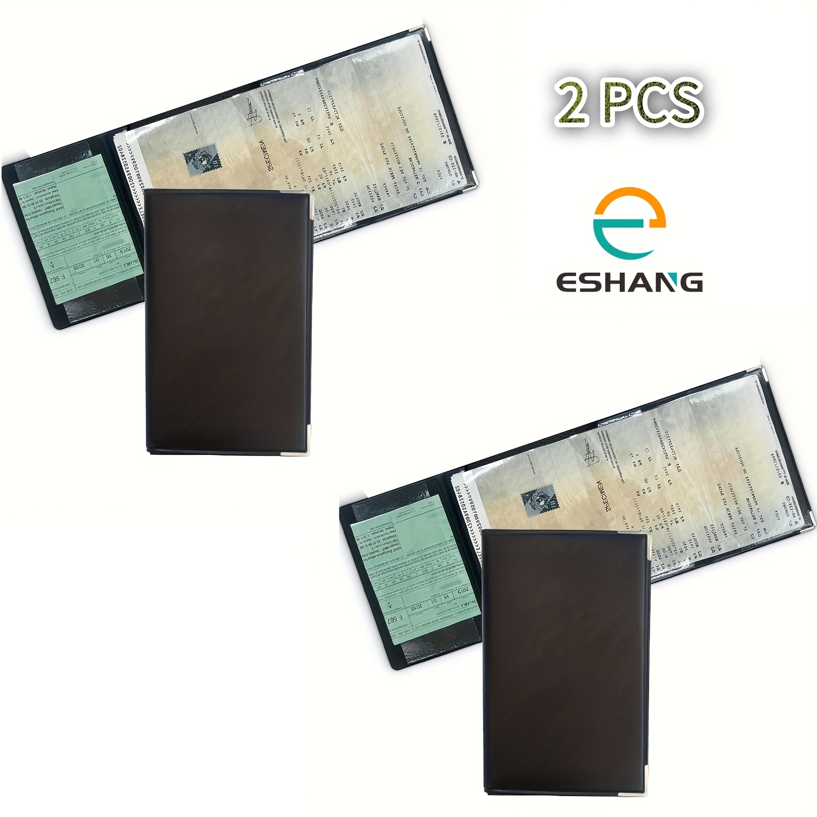 Image of Registration Card Holder ( Of 2) - Tear-resistant Hard Case For Car Insurance/car Documents - Complies With Nf Color, 4 Transparent Pvc Pockets