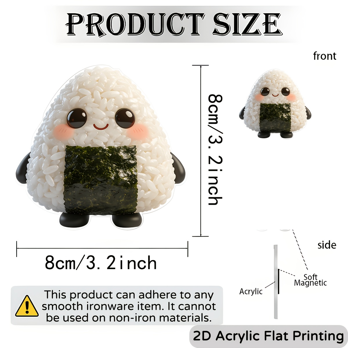 activation 2d flat 1pc cute rice ball pattern fridge magnet suitable for   as a fun gift refrigerator decoration mailbox decoration   used for door frame   decoration japanese cartoon design birthday gift