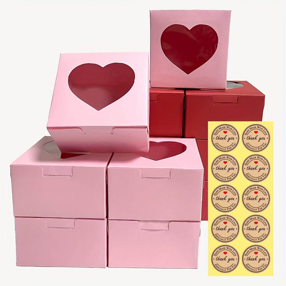 

10pcs 4-inch Gift Box With Self-adhesive Stickers Simple, Creative And Elegant Design, Valentine's Day Wedding Anniversary Romantic Gift Box, Show !