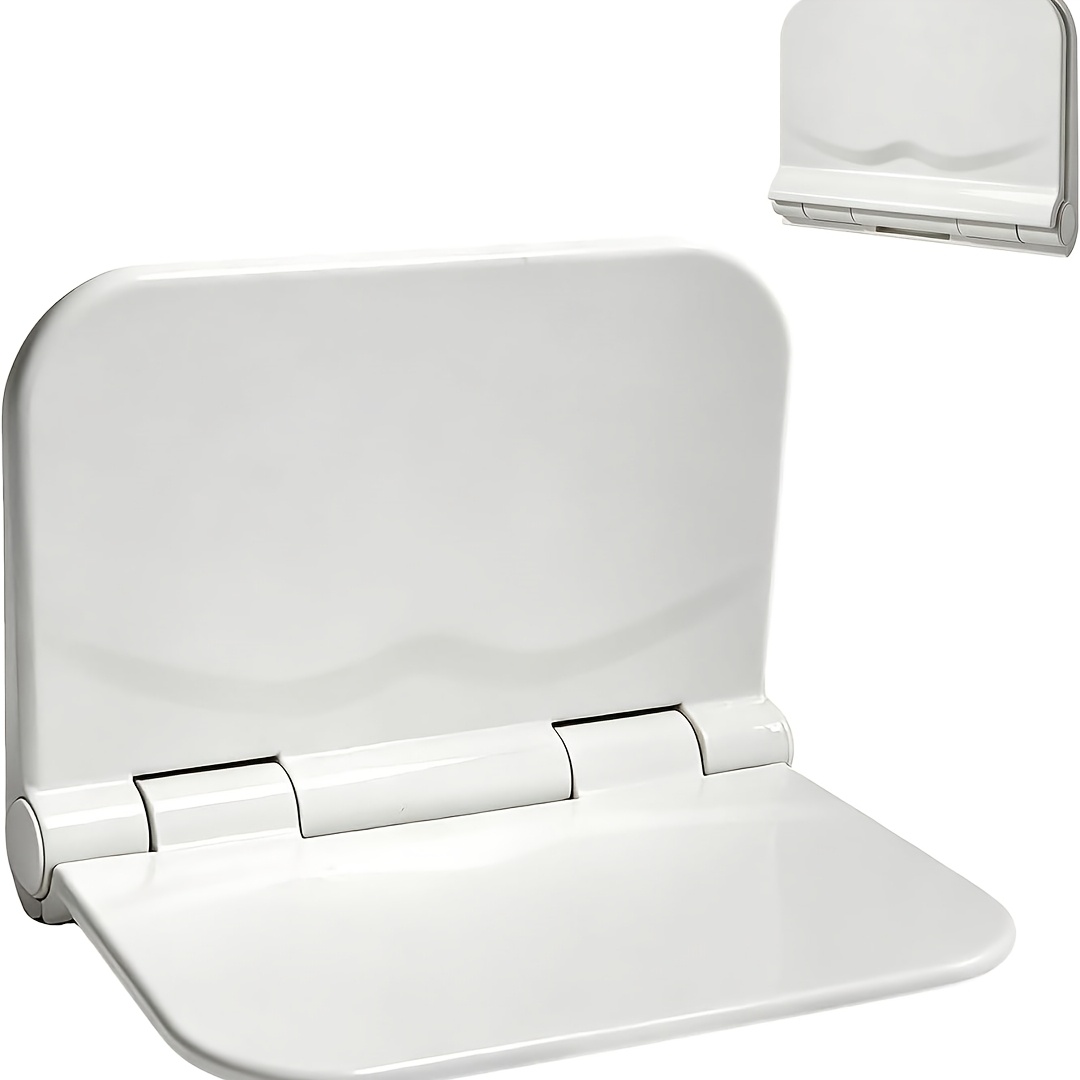 Foldable Wall-mounted Shower Stool With Wide Seat And Non-slip Surface, Ideal For Bathrooms And Daily Use