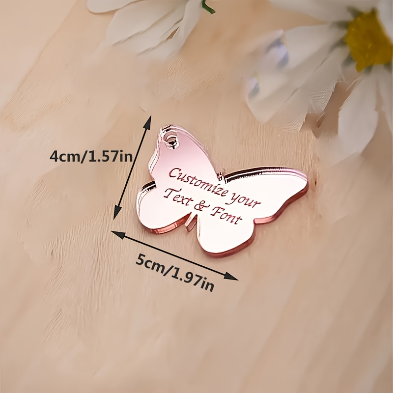 TEMU 2d Flat, Custom Acrylic Mirror Tags, , Personalized Gift Tags, Baptism Name Tags, Weddings, Birthday Parties, Christmas, Gift Name Tags, No