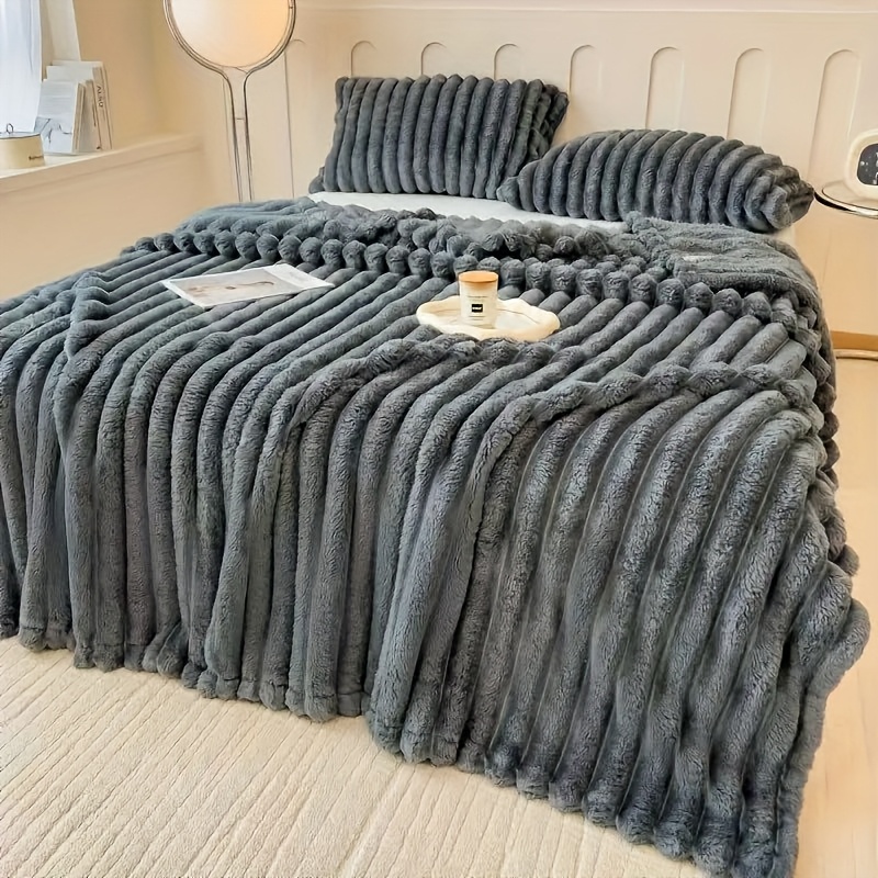 TEMU 1pc Warm And Comfortable Flannel Drawstring Blanket - Decor, Soft And Comfortable - Soft Warm Throw, Use For Sofa Bed, Ideal Santa Gift, Ideal