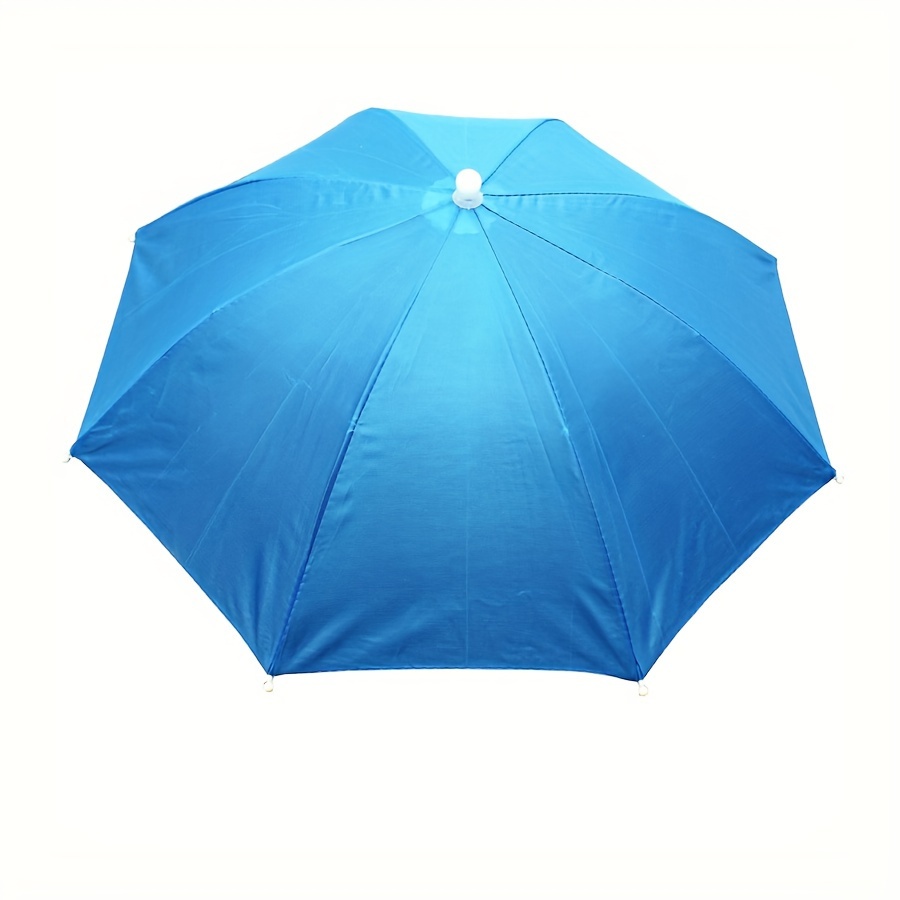 Image of 1pc Foldable Large Umbrella Hat, The Sun And Rain For Hiking, Camping, Picnics, Beach, Riding And Daily Commutes, Design, Unisex Outdoor Rain Hat (color Bar Random)