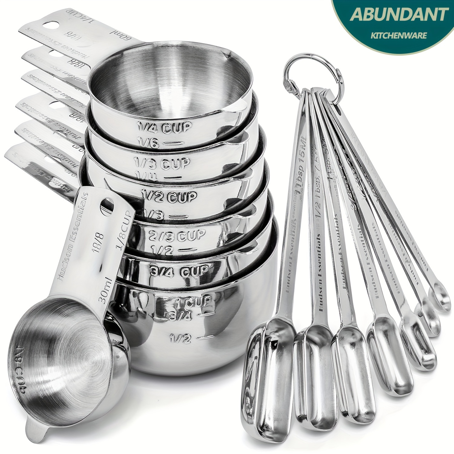 

Minteem Steel Round Measuring Cup And Straight Spoon Set (14 Set) For Drying And , Cooking And Categories: Measuring Spoon, Measuring Cup, Graduated Bowl