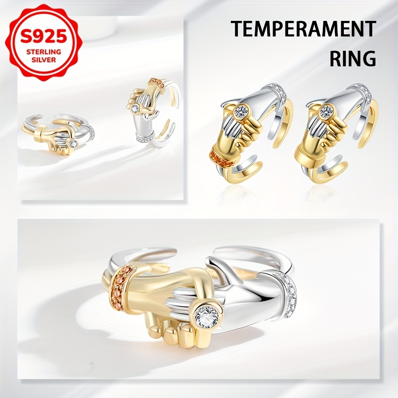 Women's Adjustable Open Ring in 925 Sterling Silver