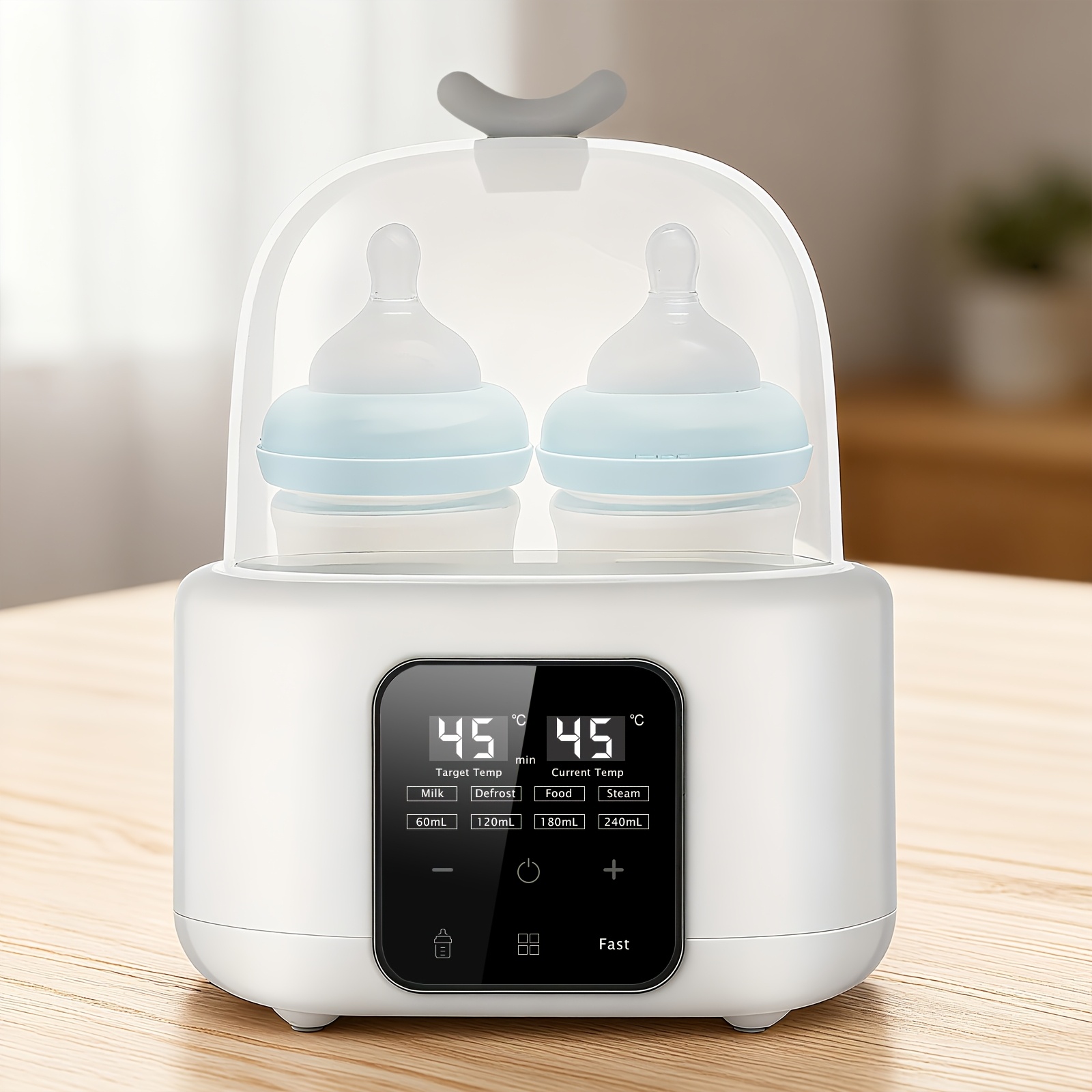 TEMU Bottle Warmer, 6-in-1 Warmer With Timer For Breastmilk Or Formula, Fits 2 Bottles, Accurate Temperature Control, With , Keep, Heat Food Jars