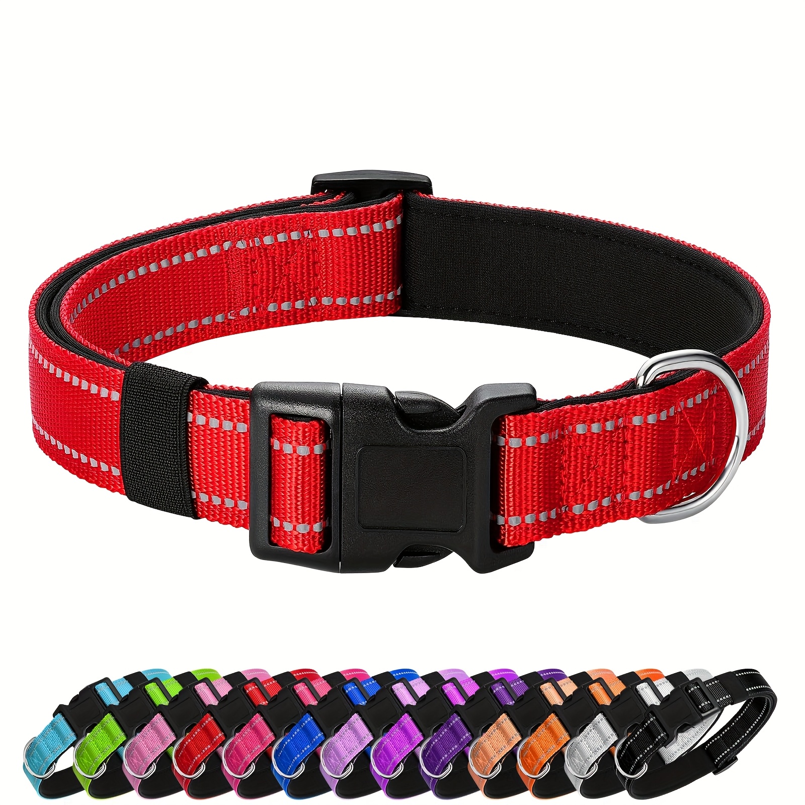 Reflektierendes Hundehalsband Aus Nylon – Verstellbar Mit Metall-Schnalle, Für Kleine Bis Große Hunde