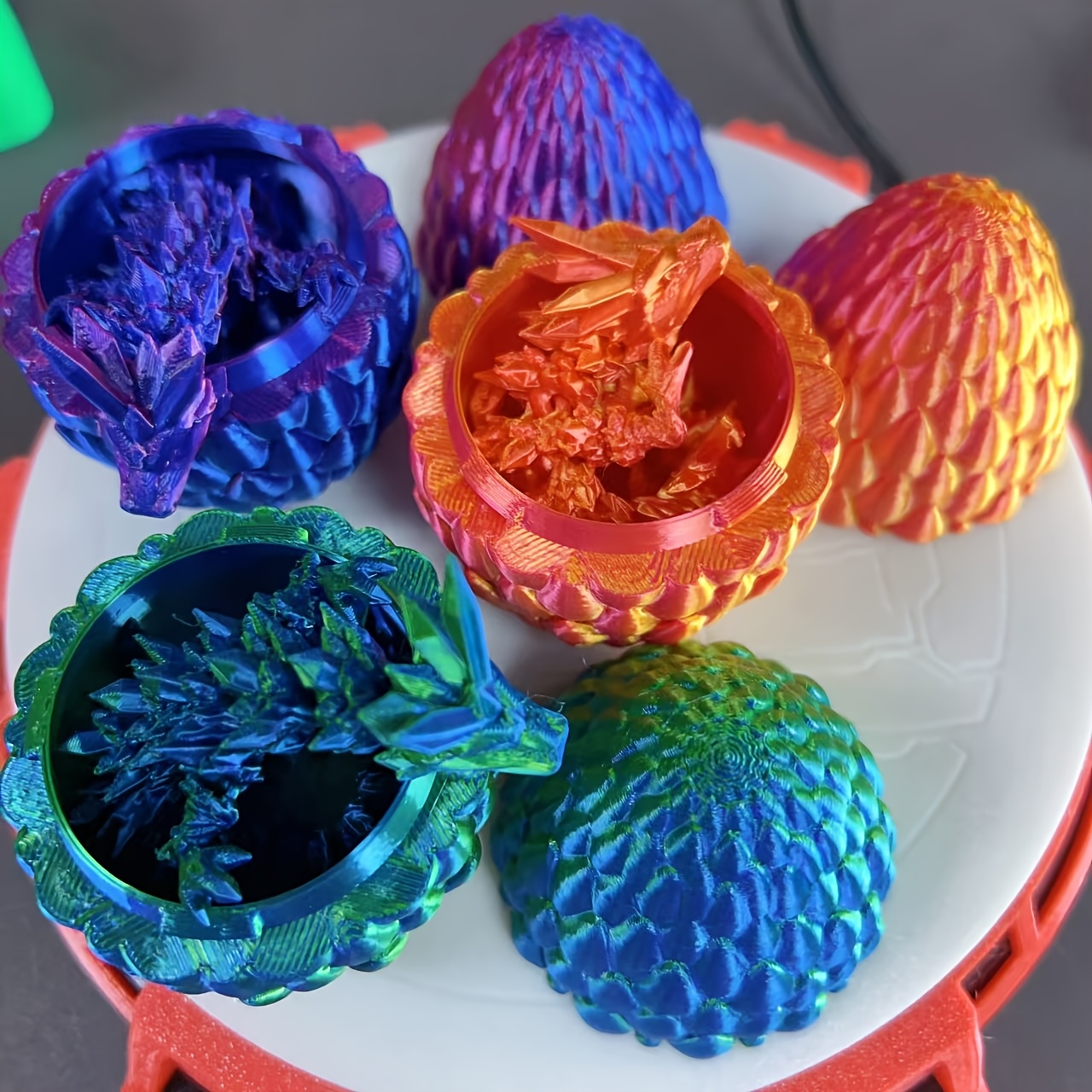 

3d Printed Dragon Egg With Movable - Desk Decor, Ideal For Christmas, Halloween, Easter - In /purple/red/green/clear/golden, Dragon Toy, Best For Christmas