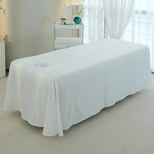 1pc massage table sheet solid color microfiber beauty bed sheet with face opening massage table sheet suitable for and therapists use