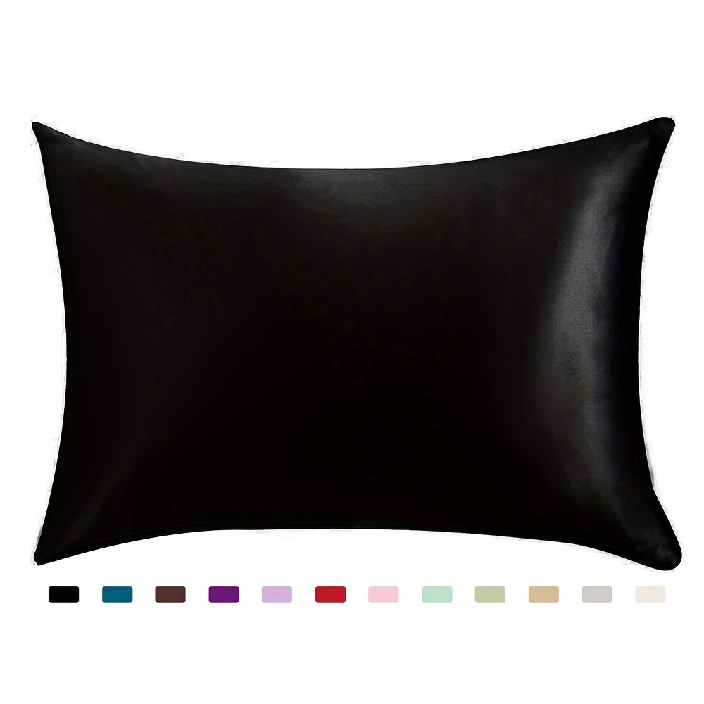 

Boderi Pillowcase Satin Solid Color Simulation Silk Single Pillowcase Ice Silk Pillowcase 20 X