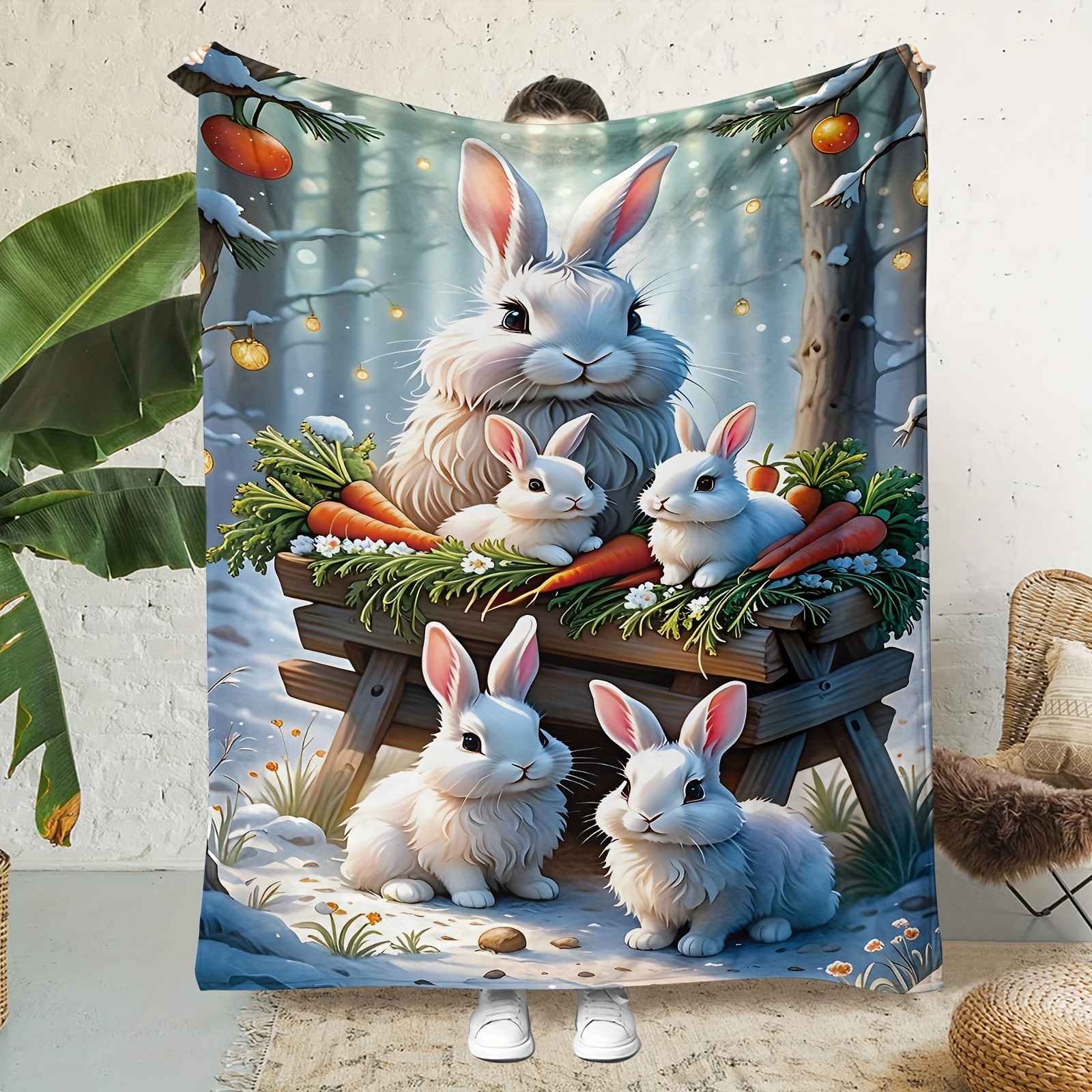TEMU Blanket With Print - Cozy & Warm For All , Sofa, Bed, Office | 100% Polyester