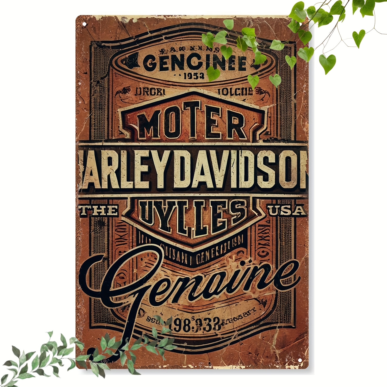 

Vintage Metal Sign - "genuine" Motorcycles Wall Decor, 8x12 Inch, Retro Iron Art For Home And Garage