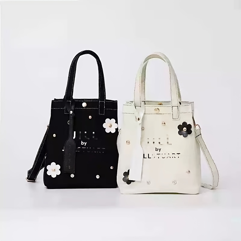 TEMU 【商品名】アパレル、シューズ、雑貨 > レディースファッション > レディース財布＆ウォレット > レディーストートバッグ > シワ入り菊柄キャンバス製クロスボディバッグ、ハンドバッグ、シングルショルダーバッグ、通勤用トートバッグ