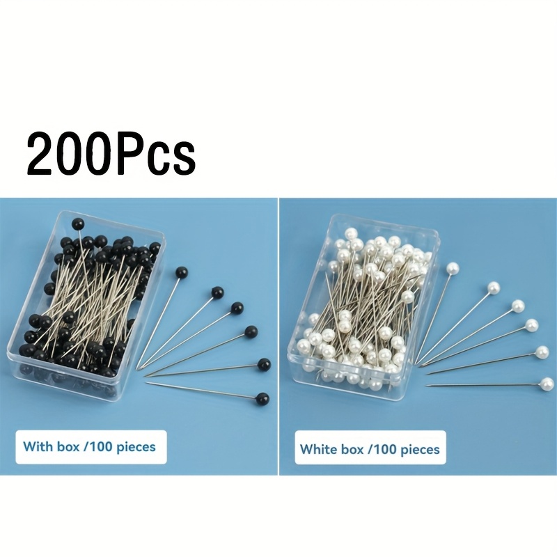 E-shop 100 Stück/200 Stück/400 Stück Farbige Schwarze Und Weiße Perlenstifte In Schachteln, Anti-Exposure-Kleidungspositionierungsstifte,