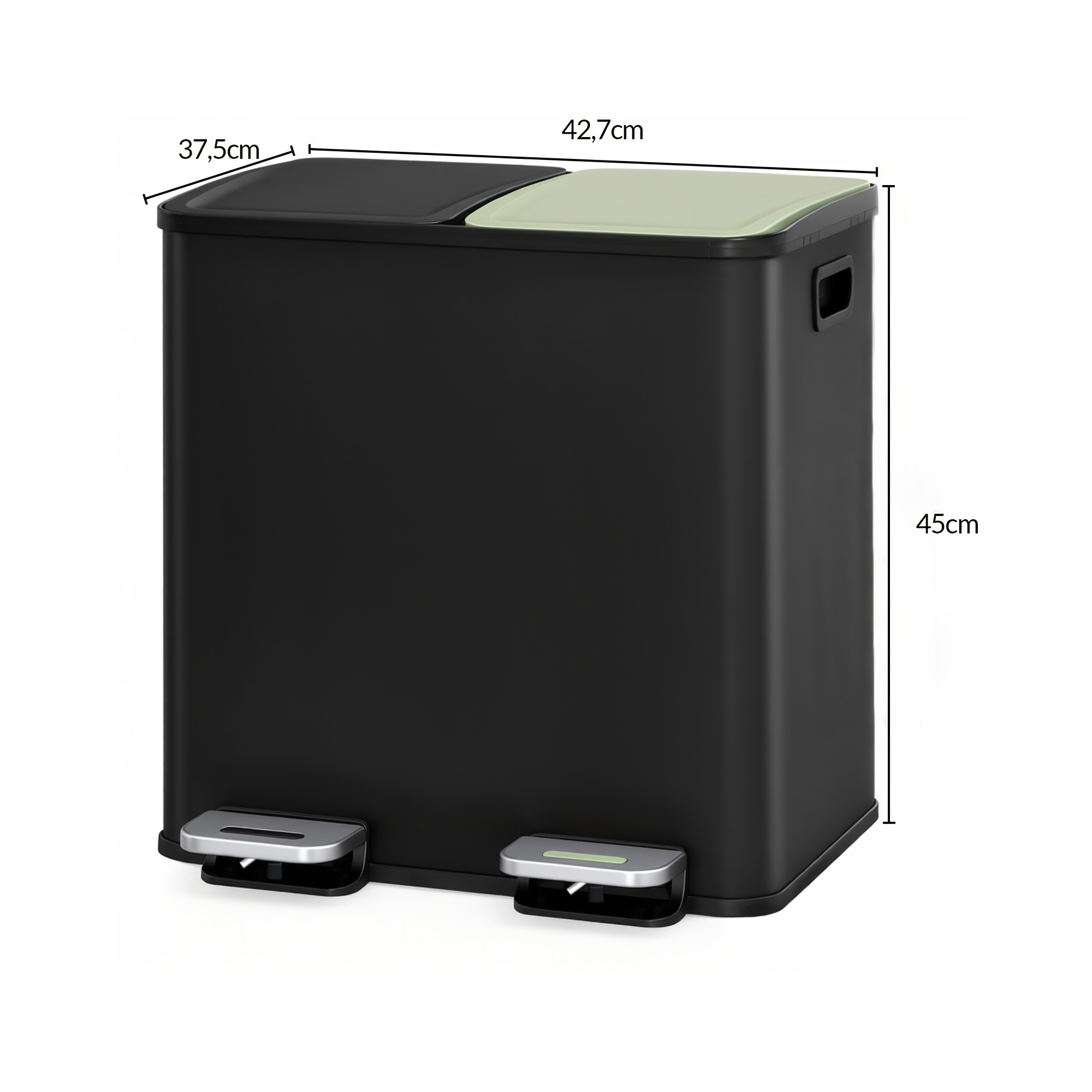 Modern Silvery Pedal Trash Can With A Quiet, Plastic Lid. This 30-liter Stainless Steel Trash Can ( 15-liter Bins) Has A Large Capacity And With 15 Trash Bags, Suitable For Kitchens And Living Rooms.