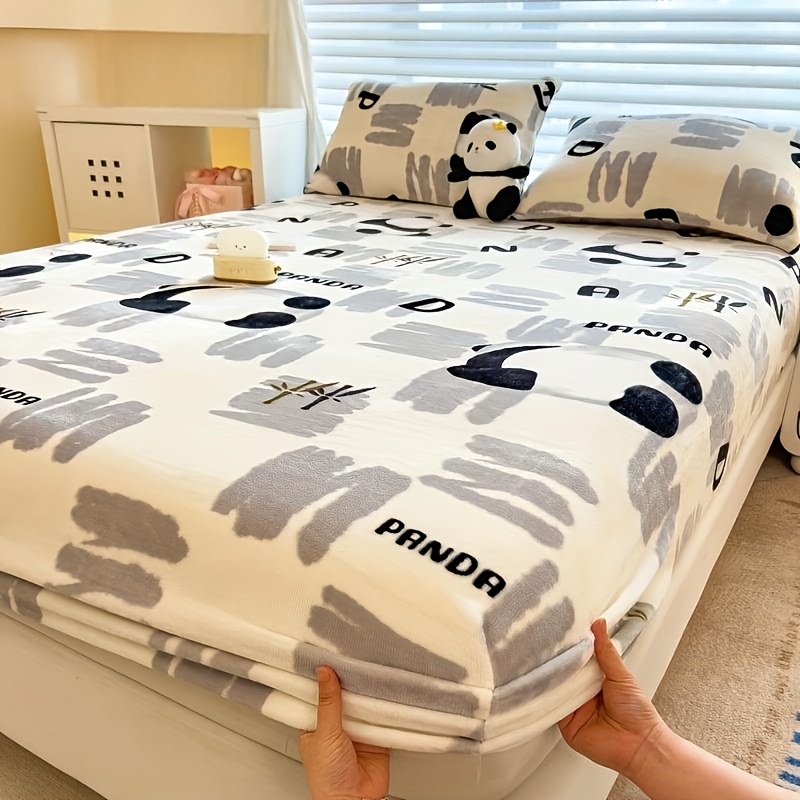E-shop ., Bedruckter Milch-Samt Bettrock, Bequem, Ganzjahresnutzung, Pflegeleicht, Maschinenwaschbar, Geeignet für Schlafzimmer, Wohnzimmer und andere