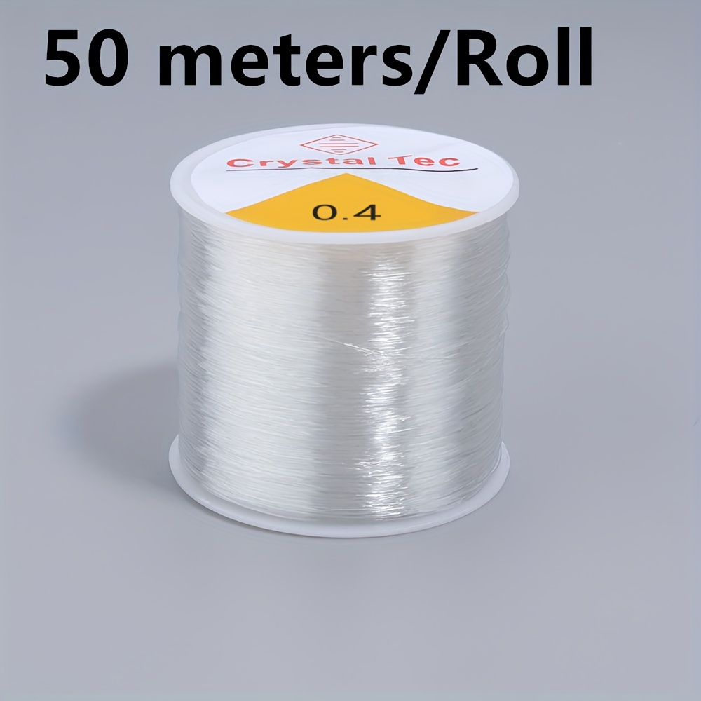 50 Meters/roll Elastic Crystal Thread Transparent Elastic Cord Multi-sizes, Jewelry Making Findings, Suitable For Bracelet Necklace Making, Jewelry Making Tools
