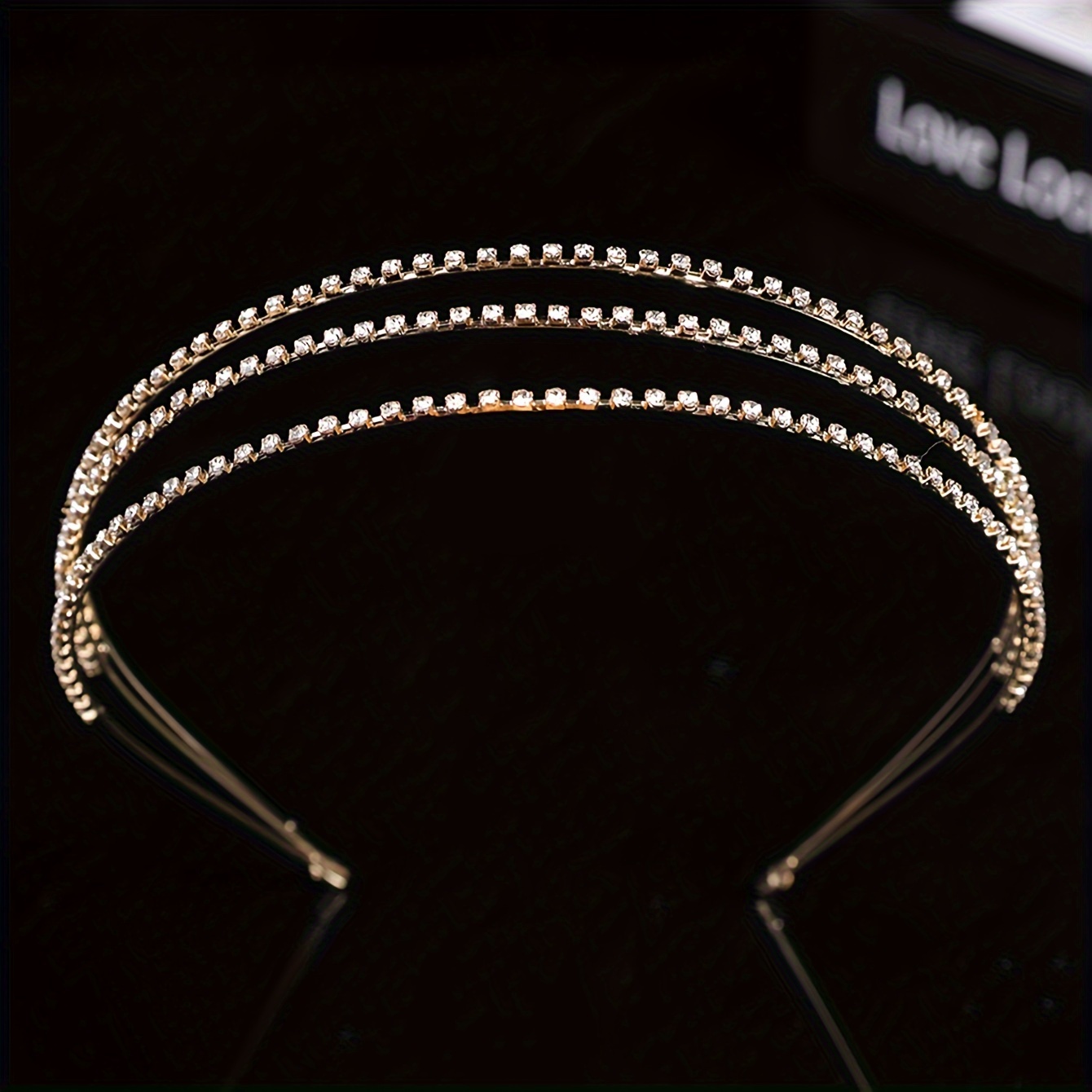 Image of 1 European And Easy And Heavy Handmade Women's Thin Headband Inlaid With Diamonds Fashionable Versatile Travel Three-layer Rhinestone Hair Additions Ins Metal Headband
