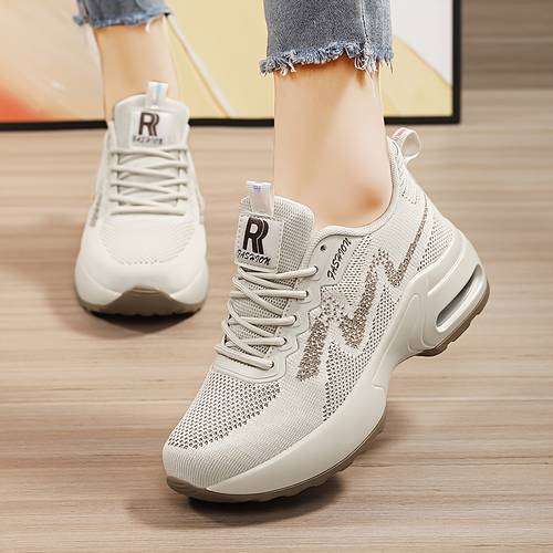 zapatos casuales de mujer transpirables con absorción de para caminar, zapatos deportivos de moda con cuña y gruesa, zapatos para mujer, zapatillas