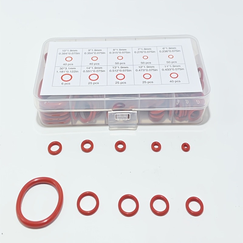 Silicone O- Kit, Oil-resistant, Heat-resistant, And Long-lasting, Includes 10 Different Sizes Of Washers, Suitable For Automobiles, Pipes, And Faucets