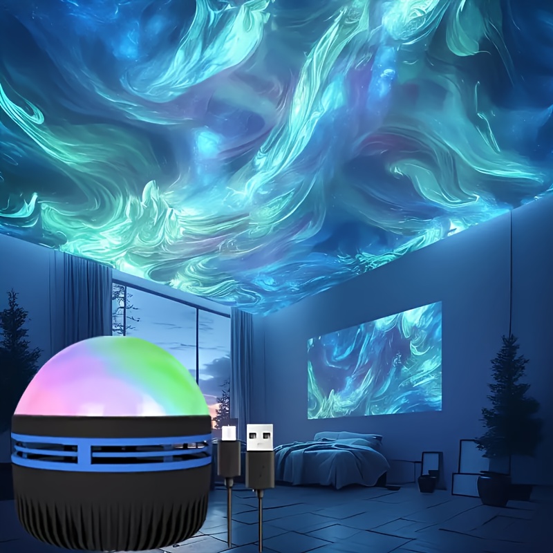 An Aurora Projector, Star Projector, with 7 Lighting Effects, LED Color Changing Lamp for Home Decoration, Home Decoration Birthday and Christmas Gift